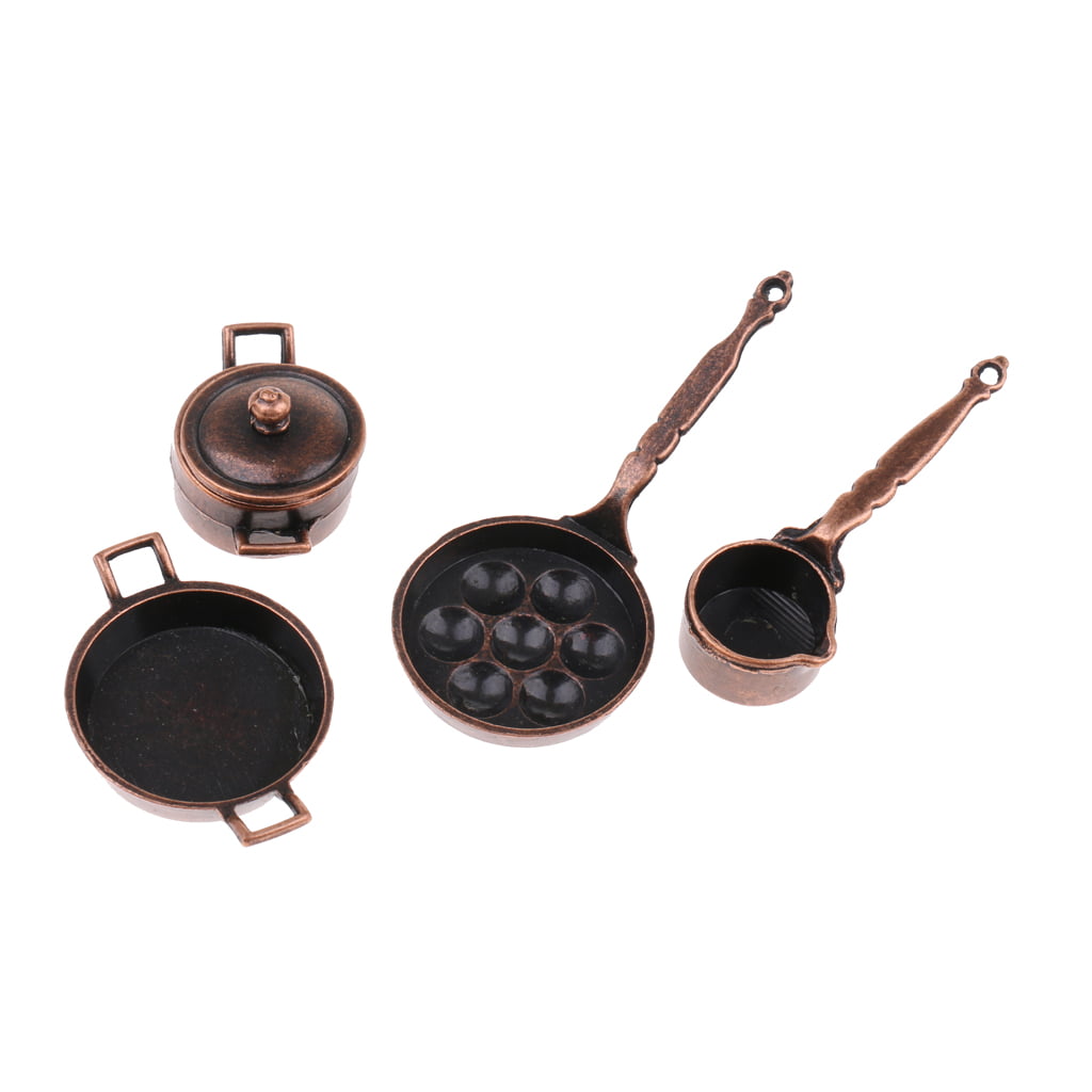 dollhouse metal pan miniature frying pan 112 scale cooking pan dolls house cookware