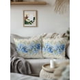 thumbnail image 2 of Outdoor Pillows Waterproof, Blue Spring Floral Throw Pillows with Inserts Included, Hydrangea Eucalyptus Leaves Botanical Rustic Indoor Outdoor Decorative Lumbar Pillow for Bed/Couch 16"x16", 2Pcs, 2 of 8