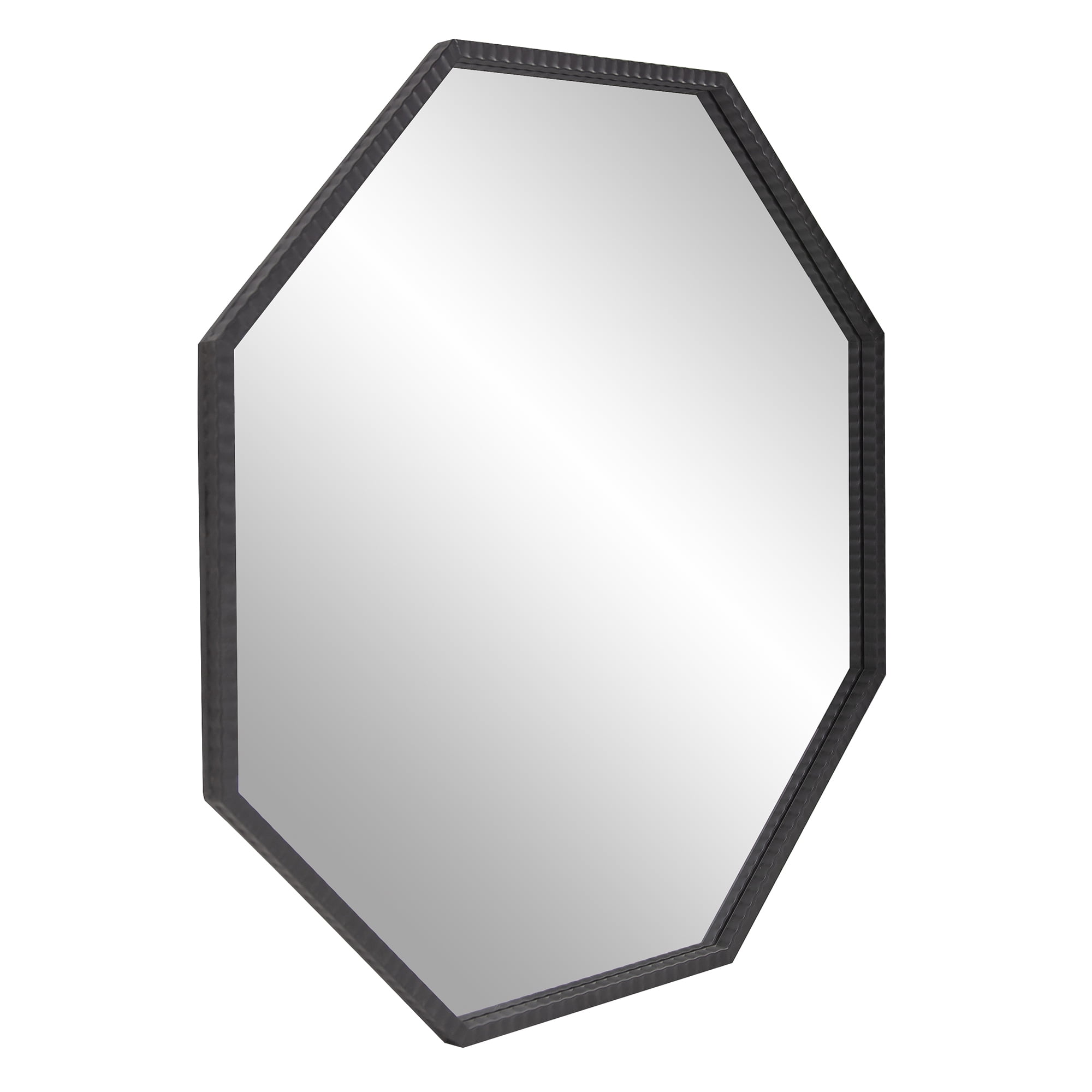 Tyler Dillion Matte Gray Iron Framed Octagonal Wall Mirror 40"H x 40"W