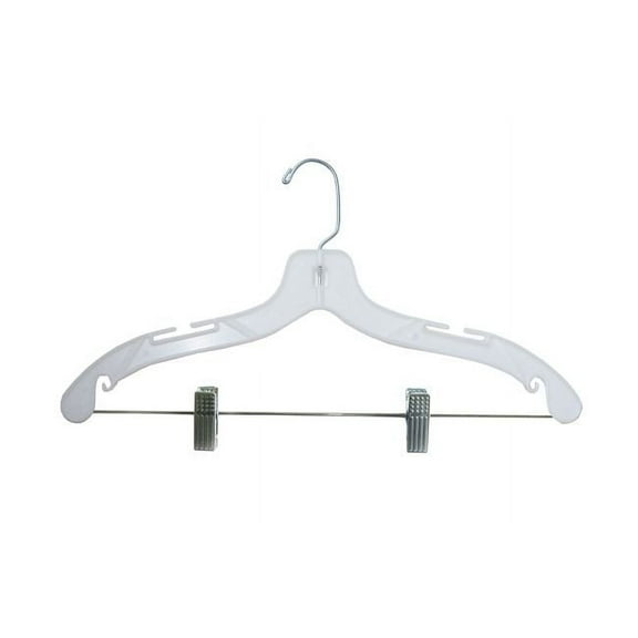 NAHANCO #1500RC 17" White Plastic Dress Hangers with Swivel Hook (Pack of 100)