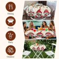 thumbnail image 7 of Red Beige Gnomes Christmas Round Tablecloth, Fitted Table Cover with Elastic for 45"-54" Round Tables, Xmas Ball Gifts Snowflake Table Cloth Outdoor Indoor Dinning Party Waterproof Tablecloths, 7 of 7