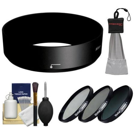 Nikon HB-N101 Bayonet Lens Hood for Nikon 1 10-30mm VR (Black) with 40.5mm (UV/CPL/ND8) Filter Set + Cleaning Kit Nikon HB-N101 Bayonet Lens Hood for Nikon 1 10-30mm VR (Black) with 40.5mm (UV/CPL/ND8) Filter Set + Cleaning Kit