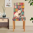 thumbnail image 4 of Yayeee 2 Pack Dining Chair Covers Stretch Parson Chairs Slipcovers Seat Protector, Beige Jar, 4 of 6