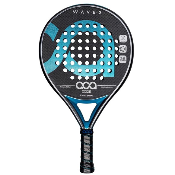 Pala de Padel Aca Carbono 3K Redonda Acabado Arena Goma Soft Blackeva