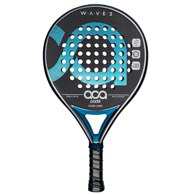 Pala de Padel Aca Carbono 3K Redonda Acabado Arena Goma Soft Blackeva