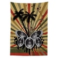 thumbnail image 3 of Ambesonne Modern Tablecloth Rectangular Table Cover, Palm Trees Music Party, 60"x84", Hunter Green Black, 3 of 4