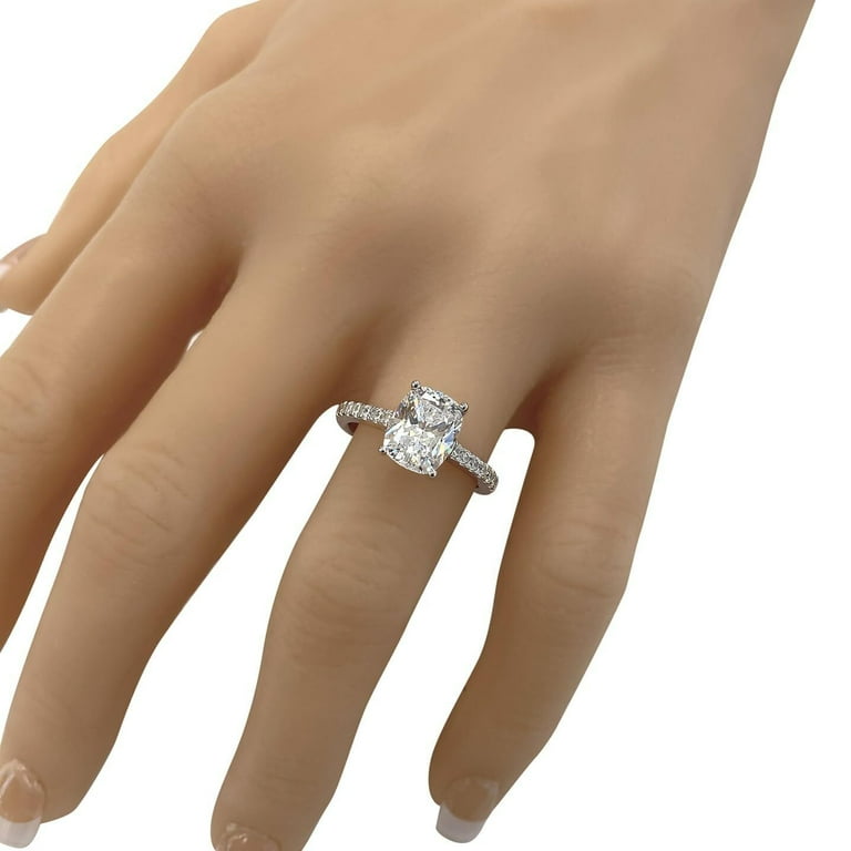 1.75 Ct Elongated Cushion Cut Engagement Ring, Cushion Cut Solitaire Ring, Simple Wedding Ring, Trendy jewelry, outlet Cubic Zirconia Ring