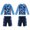 Navy Blue Shark, variant on renvena Kids Boys Long Sleeves Rashguard Swimsuit Cartoon Shark Printed Top with Shorts Set A Sky Blue Shark 2-3