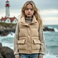 thumbnail image 6 of KAUOD Boys Cargo Puffer Vest Zip up Collar Winter Padded Sleeveless Jackets Kids Toddler Snap Button Pockets down Outwear, 6 of 9