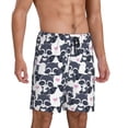thumbnail image 2 of Naloa Cartoon Raccoon Men's Short Pajama Pants, Pj Shorts, Lounge Comfort Shorts-Large, 2 of 6