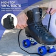 thumbnail image 4 of CHICAGO Skates Patines de cuatro ruedas negros premium para niños y hombres principiantes Diseño clásico ajustable de caña alta para patines de interior o exterior y Roller Derby, 4 of 5