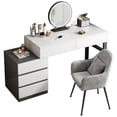 thumbnail image 3 of Led Chair Lacquer Dressing Table Container Nordic Comfortable Dressing Table Dressers Bedroom Tocador Maquillaje Home Furniture My Lux Decor Round, 3 of 20