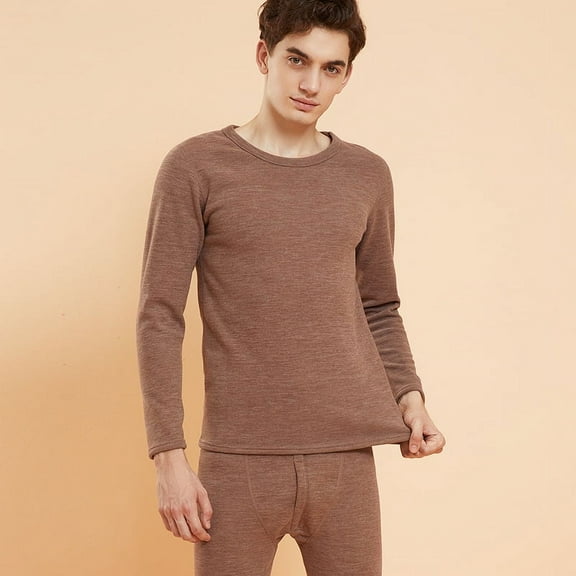 Men's Thickened Camel Wool Thermal Underwear To Wear Cold-proof Autumn Pants Khaki L