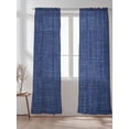 thumbnail image 2 of Navy Blue Linen Sheer Curtains 84 Inch Long 2 Panels, Farmhouse Pure Color Country Vintage Light Filtering Rod Pocket Semi Sheer Curtains, Sheer Voile Drapes for Living Room Bedroom, 52"x84", 2 of 5