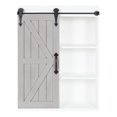 thumbnail image 5 of Kate and Laurel Cates Wood Wall Storage Cabinet with Sliding Barn Door, White/Gray 22x28, 5 of 9
