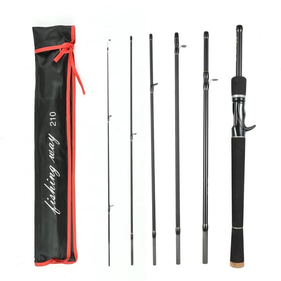 6 Piece Fishing Pole Ultralight Spinning/Casting Rod Travel Fishing Rod with Storage Bag