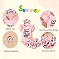 thumbnail image 6 of WOYY Infant Girl Summer Outfits Letter Embroidery Short Sleeve Romper Shorts Headband Set, 6 of 6