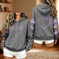 thumbnail image 5 of Staron Women's Hoodie Hooded Long Sleeve Graphic Hearts Casual Crewneck Sweatshirt Loose Cute Pullover Hoodies Tops Dark Gray L, 5 of 6