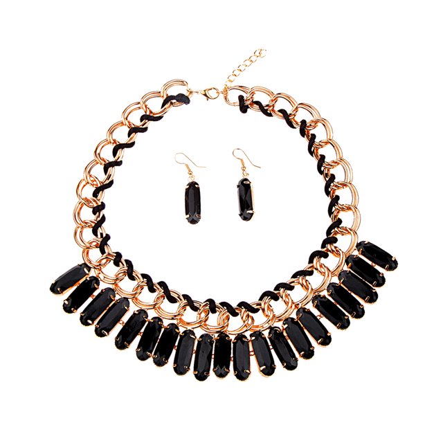 Mujeres étnicas tribales Boho collar pendientes conjunto de moda Zulema conjunto de Boho de la joyería