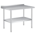 thumbnail image 2 of GloryStar Table de Préparation en Acier Inoxydable Homologuée NSF, 24"x48 Pouces/60"x24 Pouces Table de Travail Robuste avec Tablette Inférieure Réglable, Dosseret et Roulettes Optionnelles pour Restaurant Ou Usage Extérieur, 2 of 7