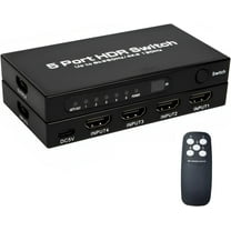 Zecamin Home HDMI Switch 5 in 1 Out 4K@60Hz, HDMI Splitter with Remote 5 Port Switcher Selector Box Support 3D CEC HDR HDCP2.2 Compatible with PS5/4/3 Xbox Nintendo Switch Roku TV Fire Stick Black
