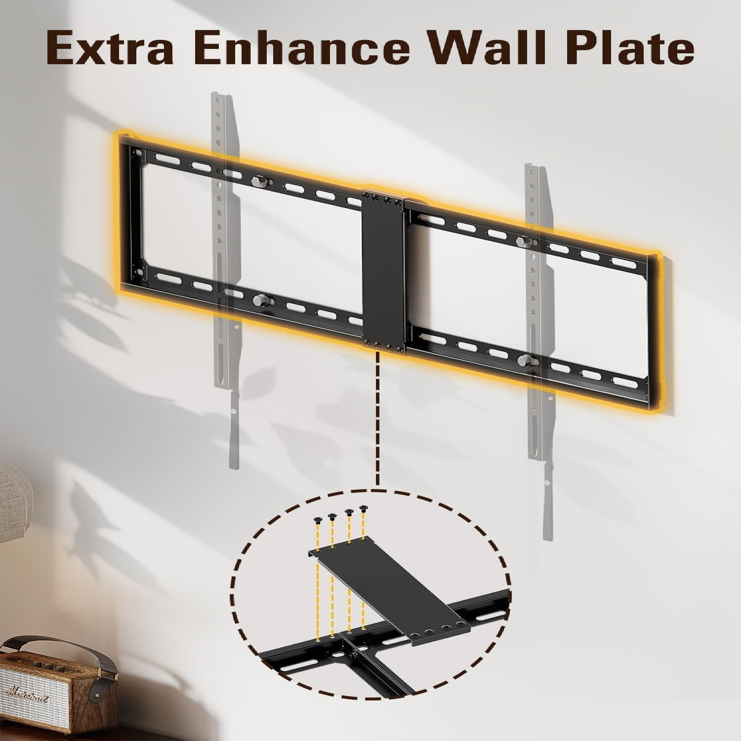Fixed TV Wall Mount, Low Profile Wall Mount Bracket for Most 42-90 Inch Television, F TVs Mount for Space Saving, Fits 16", 24", 32" Studs, Max VESA 800x400mm and 132lbs MD2361-32