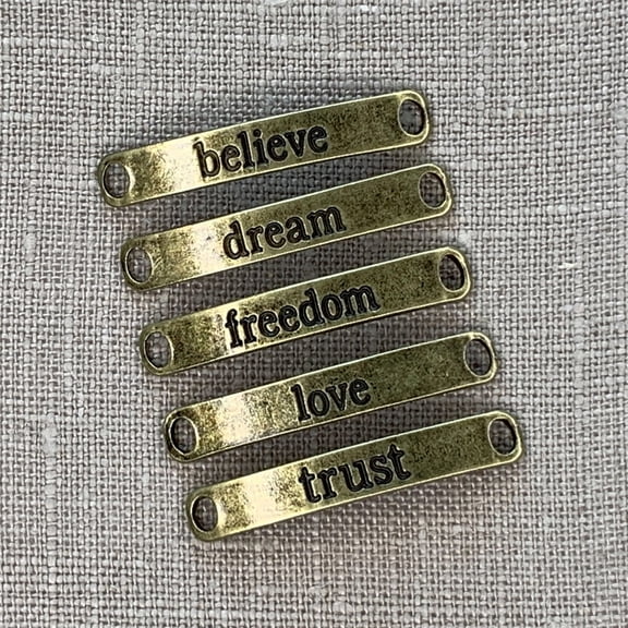 Inspiration Bar Charm Connectors, Antique Gold 5pc