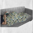 thumbnail image 5 of Abstract Surreal Soft Flannel Fleece Blanket, Traditional Ornamental Along Ribbons Leaves Flower Plants, Cozy Plush for Indoor and Outdoor Use, 70" x 90", Hunter Green and Pale Grey, by Ambesonne, 5 of 5