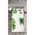 thumbnail image 3 of Ambesonne Tropic Quilted Bedspread Set 2 Pcs, Coconut Palm Tree Plants, Twin Size, Hunter Green, 3 of 3