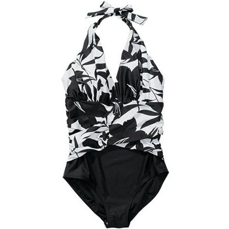 Women's Plus Crisscross Halter Swimsuit