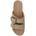 thumbnail image 5 of Journee Womens Cosette Double Strap and Buckle Slip On Flat Sandals, 5 of 10