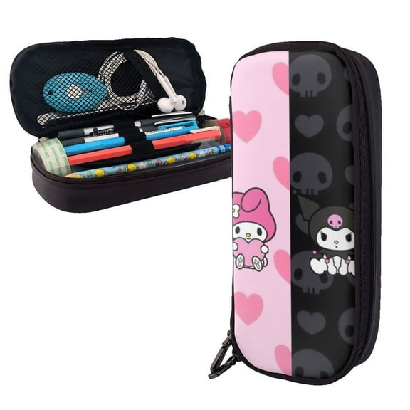 Kuromi & My Melody Pencil Case Cute Pencil Box With Zippers Pen Pouch Holder Stationery Organizer