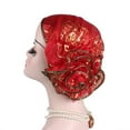 thumbnail image 4 of Elegant Floral Lace Headscarf Hats Exclusive For Women Elastic Breathable Polyester Gauze With Ruffled Edges, 4 of 6