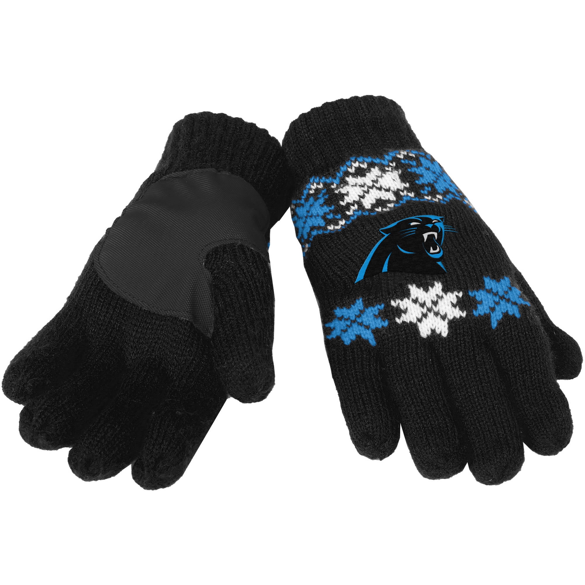 NFL Forever Collectibles Lodge Gloves, Carolina Panthers by Forever Collectible