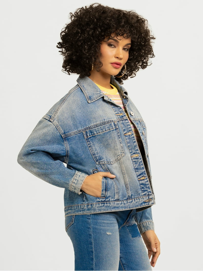 Jessica Simpson Women's Swing Denim Jacket with Back Pleat, Sizes