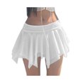 thumbnail image 1 of Coduop Women's Summer Pleated Skater Skirt Low Waist Irregular A-Line Mini Skirt, 1 of 7