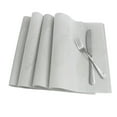 thumbnail image 3 of Uxcell Heat-resistant Leaf Pattern Table Mats PVC Place Mats Placemats Gray 4Pack, 3 of 7