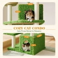 thumbnail image 4 of Merrland 74" Cat Tree for Indoor Cats and Kittens, Multi-Level Cat Tower with Teddy Fleece & Rattan Condo, Dual-Sided Cushion Design, Green, 4 of 9