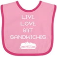 thumbnail image 3 of Inktastic Live Love Sandwiches Boys or Girls Baby Bib, 3 of 4