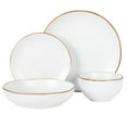thumbnail image 2 of Gibson Home Hazeltine 16 Piece Plates and Bowls Dishes Stoneware Ceramic Dinnerware Set - White, 2 of 11