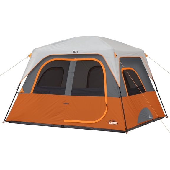 CORE 10' x 9' 6 Person Straight Wall Cabin Camping Tent, 19lbs