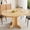 Oak 59", variant on 47" Round Dining Table for 4 to 6 People, Modern Farmhouse Kitchen Table with Thickened Waterproof Top, Sturdy X-Base Pedestal Table for Small Spaces, Dining Room, Rustic Brown