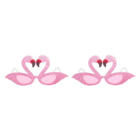 

HOMEMAXS 2pcs Glitter Funny Eyeglasses Cosplay Flamingo Glasses Creative Party Glasses (Transparent and Pink Frame)