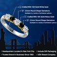 thumbnail image 2 of Gem Stone King 10K Two Tone Gold White Topaz and Black Diamond Wedding-Bands Ring for Women | 0.99 Cttw | Round 3.5MM | Gemstone November Birthstone | Size 7, 2 of 6