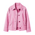 thumbnail image 6 of Women's Gingham Cropped Jacket Lapel Collar Loose Fit Casual Shacket, 6 of 6