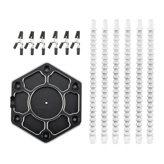 YongCo Soldering Station with Six Flexible Arms Metal Base Soldering Tool 6 Soldering Aid Vise Aluminum Base for Soldering