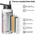 thumbnail image 2 of 32oz Cartoon Castle Water Bottle - Fireworks Bowknot Double Wall Vacuum Insulated Stainless Steel Tumbler with Leakproof Flip Straw & Handle,Travel Mug for Hot/Cold Drinks - Gift for Castles Lovers, 2 of 5