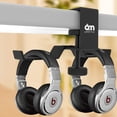 thumbnail image 2 of Soporte para auriculares 6AM LifeStyle para debajo del escritorio, doble cabezal, metal, negro, 2 of 6