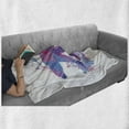 thumbnail image 6 of Bear Soft Flannel Fleece Throw Blanket, Abstract Silhouette with Swirls Color Splashes Fantasy Display, Cozy Plush for Indoor and Outdoor Use, 70" x 90", Pale Pink Blue Purple, by Ambesonne, 6 of 6