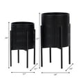 thumbnail image 5 of Decorative Flower Pots with Metal Stand for Home Decor - Modern Planters for Hallway, Entryway, and Living Room Decor - Indoor and Outdoor Pots for Plants Styling - Set of 2, 23", 19", Black, 5 of 12